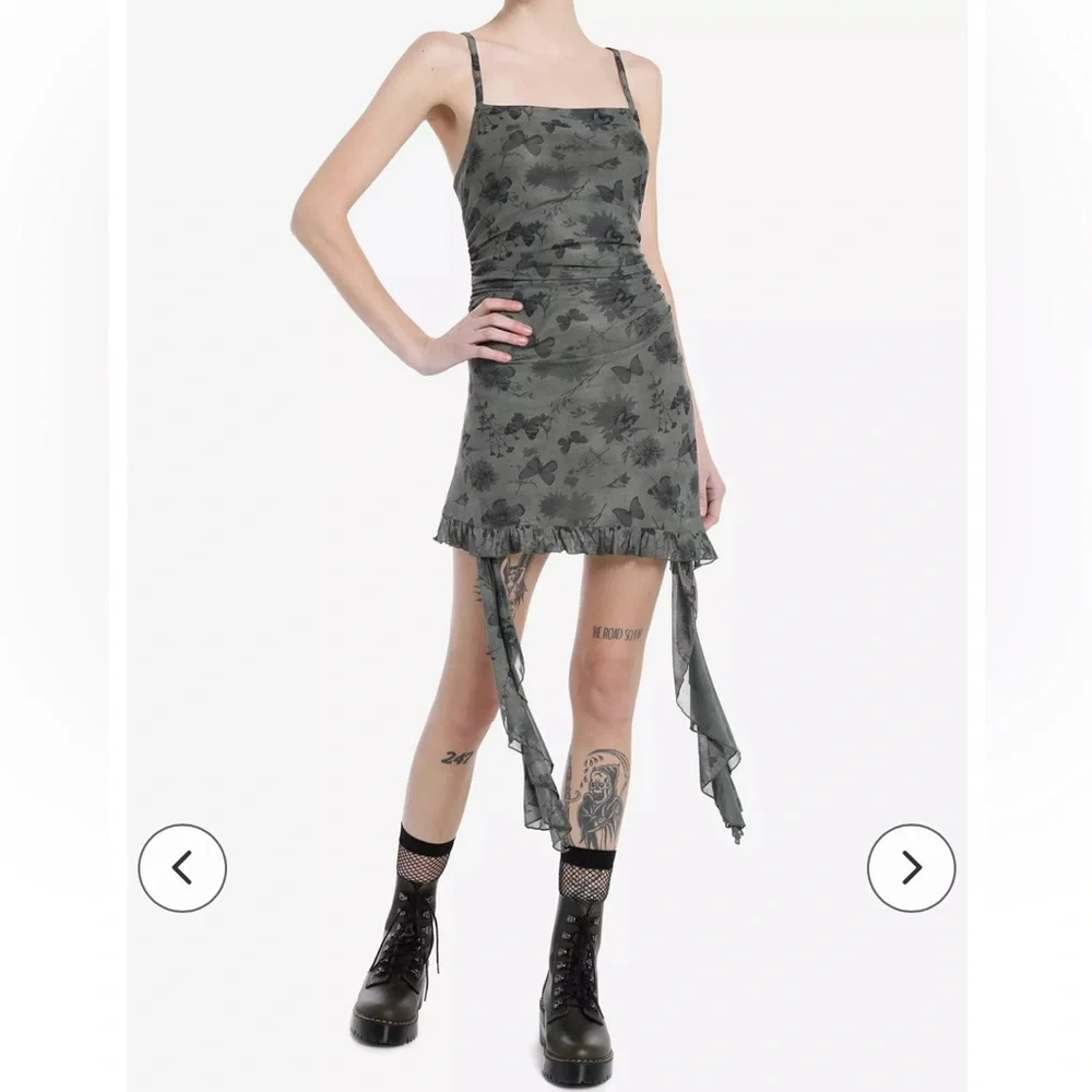 Hot Topic Thorn & Fable Mini Mesh Ruffle Butterfly Dress Size L Juniors - Picture 2 of 12